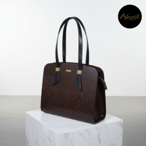 Deep Ebony Executive Tote in Natural Wood