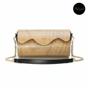 Hand-Finished Dyed-Wood Zip Wallet in Natural Golden Oak - ZS-WB008