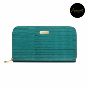 Tiffany-Tone Dyed-Wood Zip Wallet